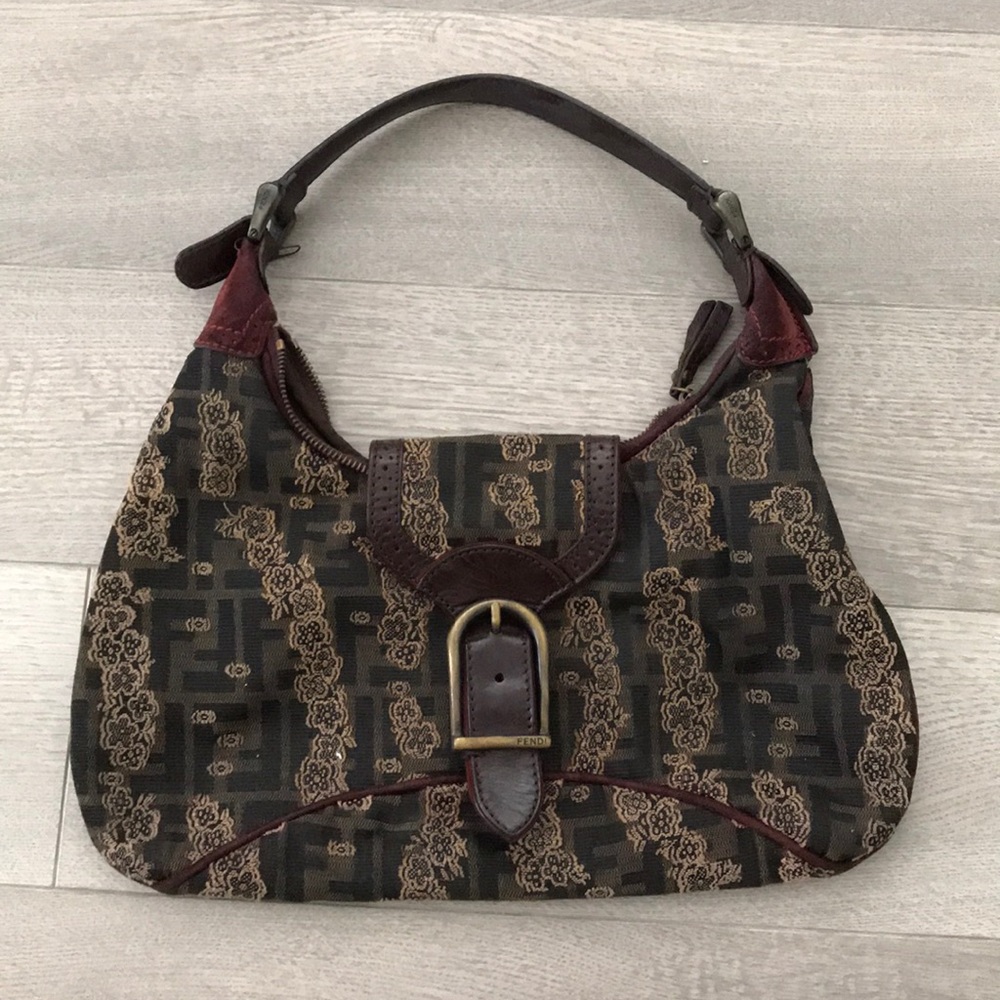 FENDI logo purse with flower detail